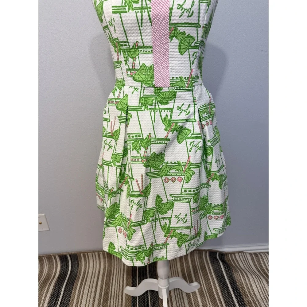 Lilly Pulitzer Dress Women's 4 Mint Julep Derby Strapless Bow Green Pink White - Picture 4 of 16